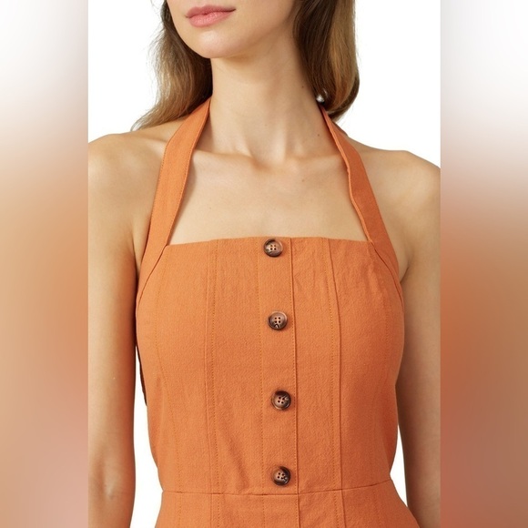 Moon River Burnt Orange Halter Dress Size Small - Picture 3 of 13